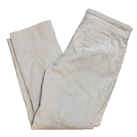 HILARY RADLEY STRETCH PINSTRIPED SUMMER PANTS SIZE MEDIUM - Picture 1 of 5